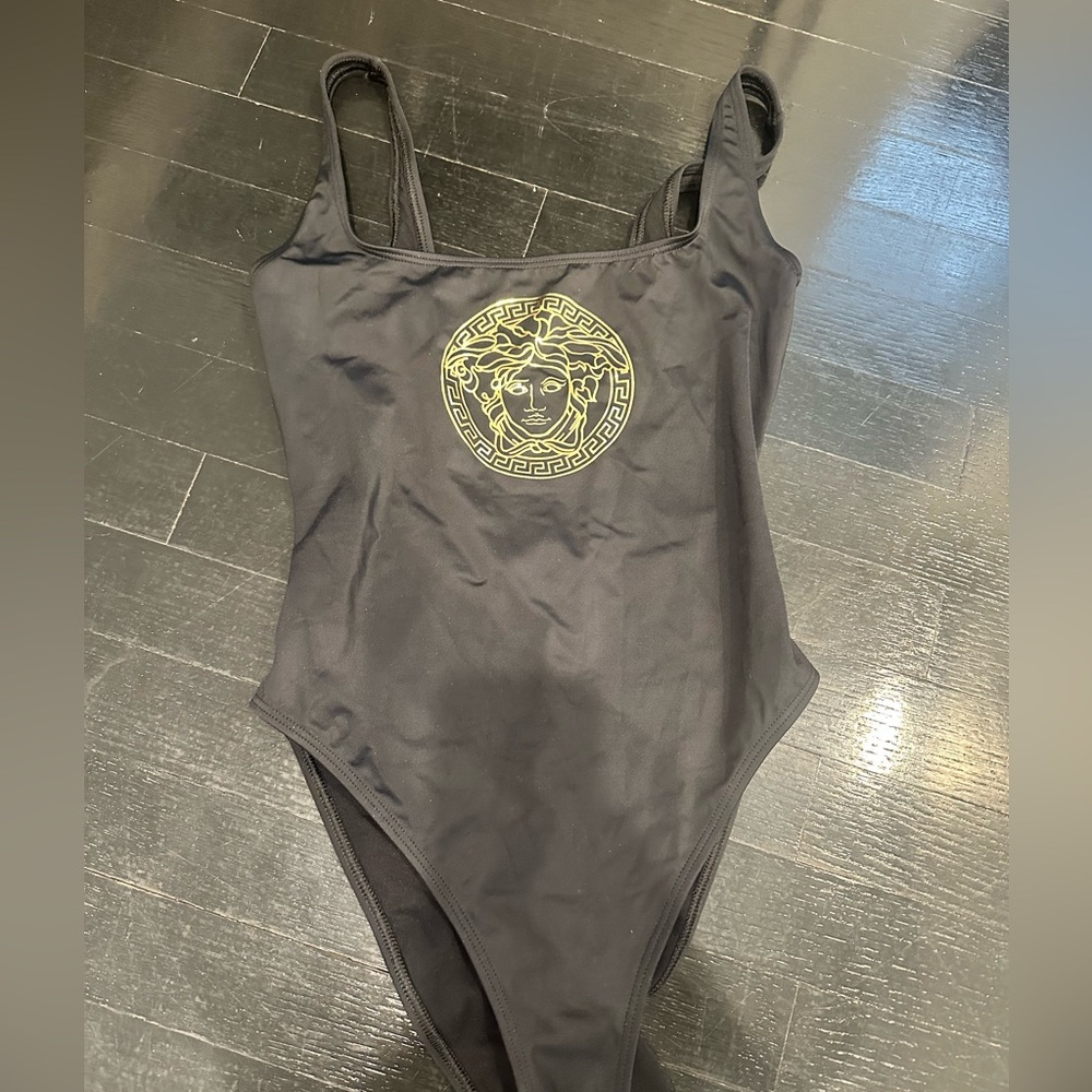 Versace Women's Gold Medusa Head One Piece Swimsuit